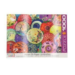 Colors of the World Asian Oil Paper Umbrellas 1000 Jigsaw Puzzle *COMPLETE*